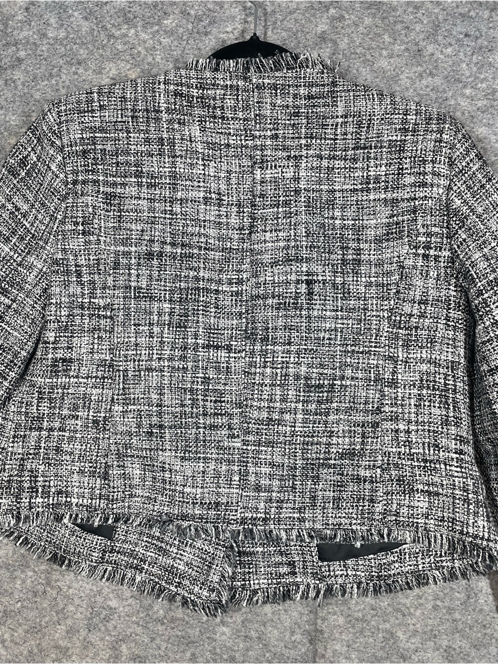 Maeve Anthropologie Womens Black White Tweed Double Breasted Jacket 12P Career - Picture 12 of 15